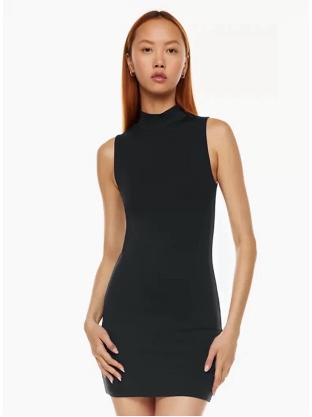 Aritzia Babaton Sleeveless Mock Neck Mini Dress, Medium, Form Fitting